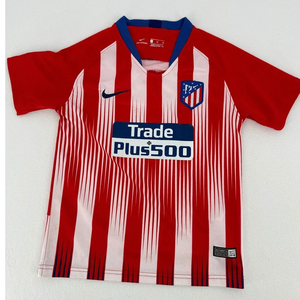 Nike‎ Atletico Madrid Jersey Kids 22 Red White 2018 Home AeroSwift Soccer Shirt